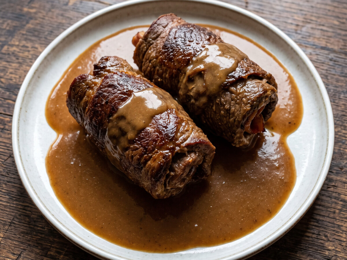 Niederrheinische Rinderroulade mit Speck und Zwiebeln