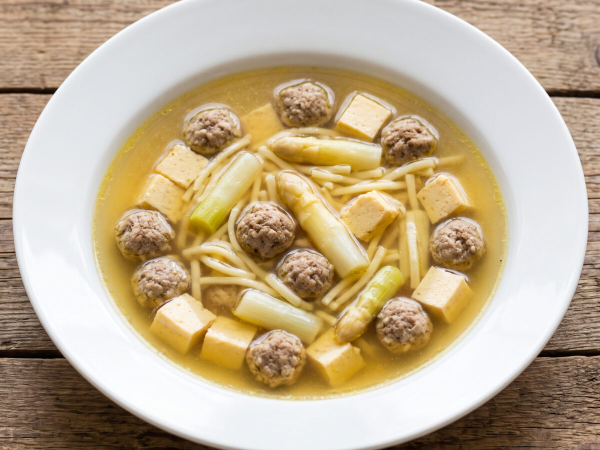 Niedersächsische Hochzeitssuppe mit Mettklößchen
