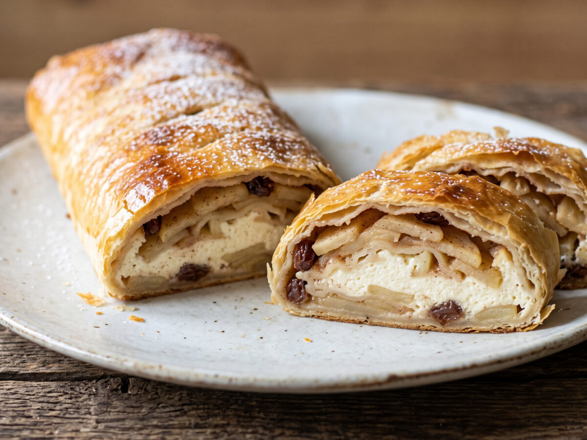 Niedersächsischer Apfelstrudel mit Quarkfüllung