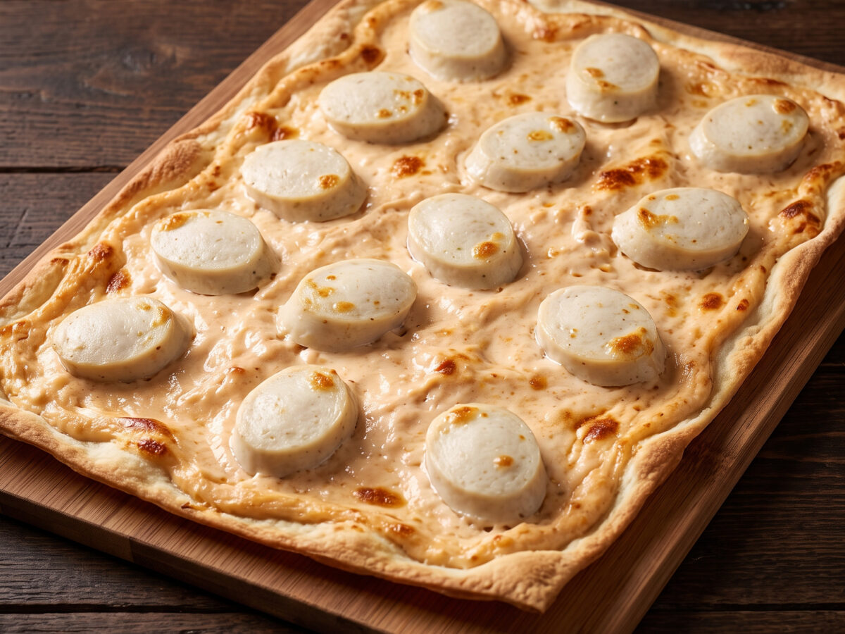 Obatzda-Flammkuchen mit Weißwurst