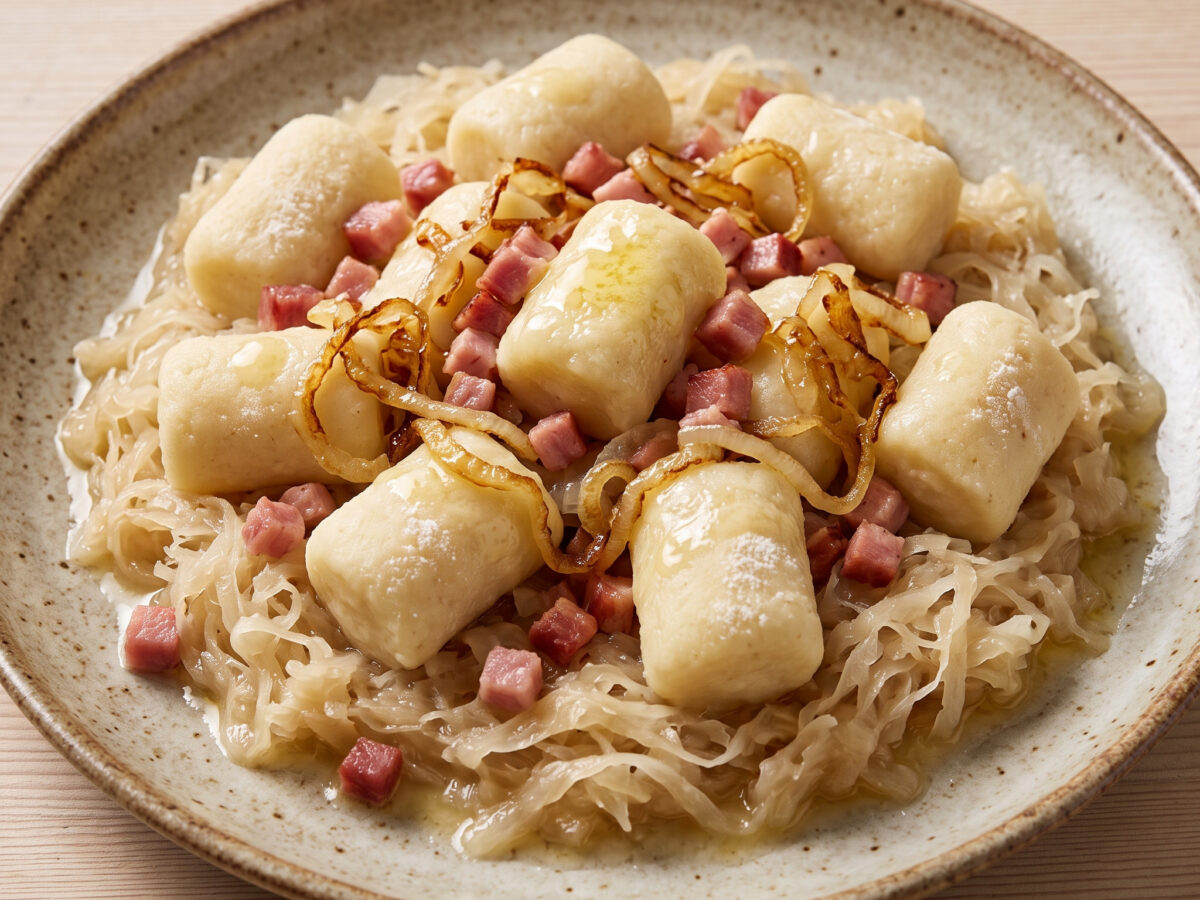 Oberlausitzer Stupperle mit Sauerkraut und Speck