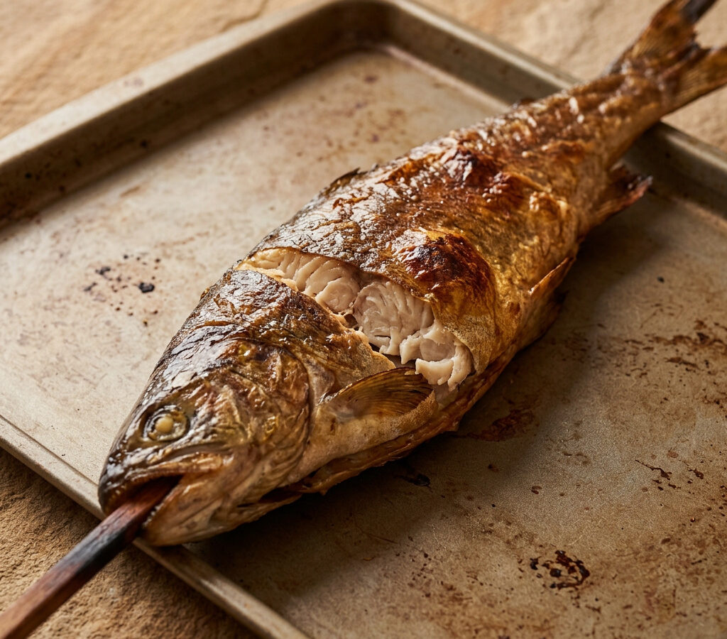 Ofen-Steckerlfisch mit Kartoffelsalat