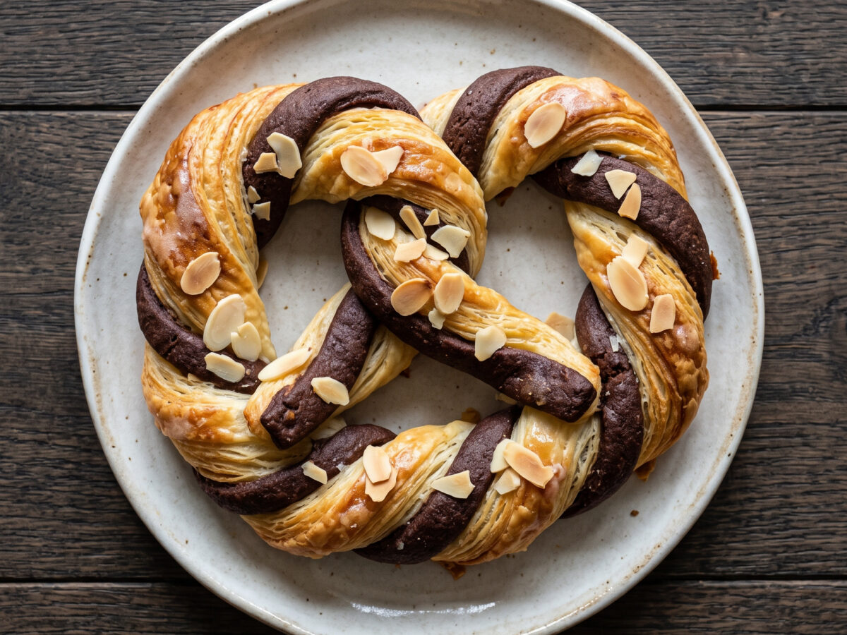 Olgabrezeln mit Kakaomürbeteig