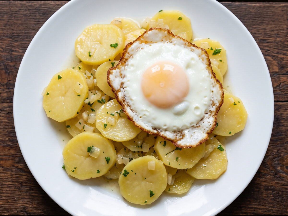 Ostfälischer Kartoffelsalat mit Spiegelei