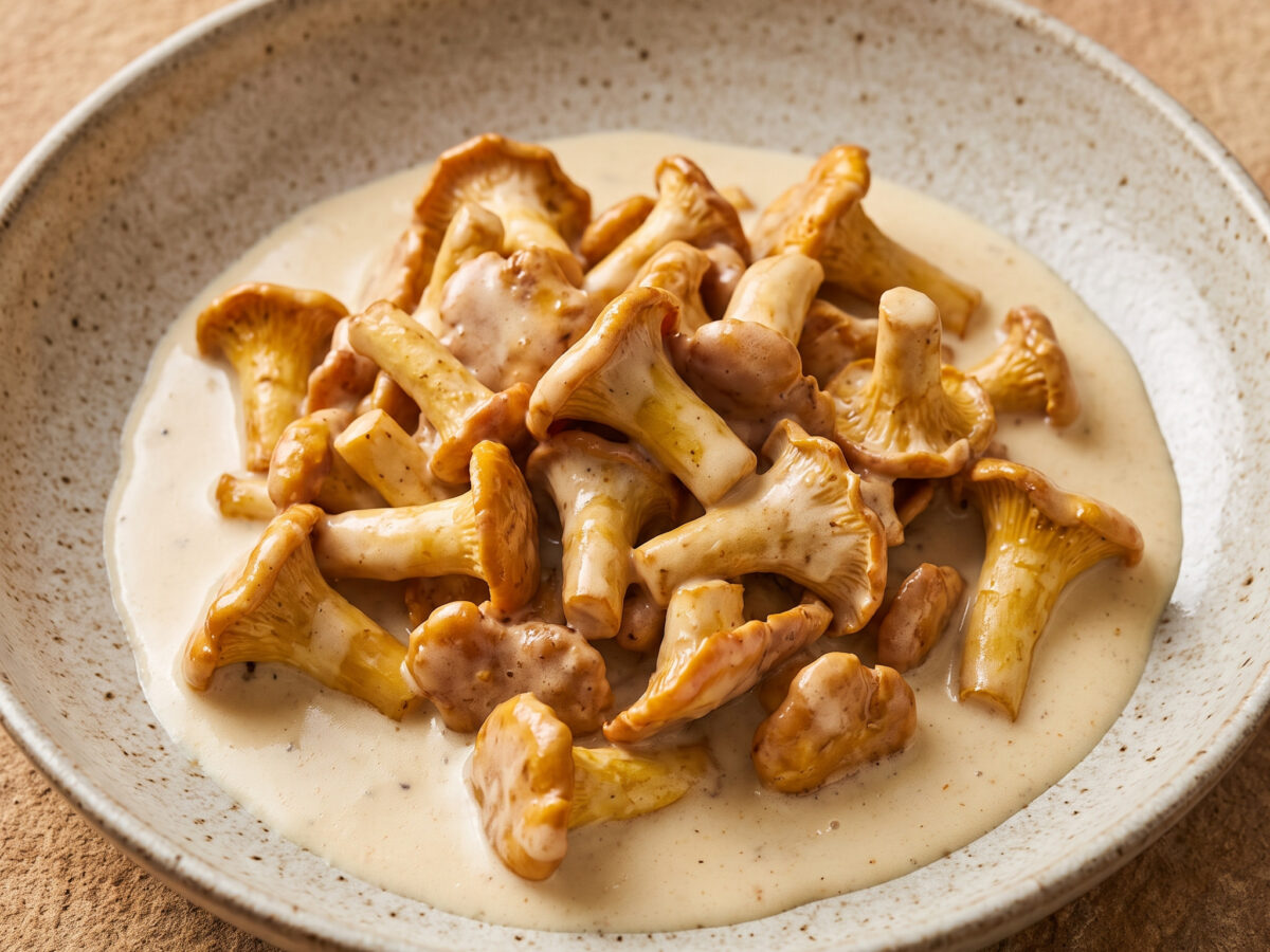 Pfifferlingsragout in Pfälzer Rieslingrahm