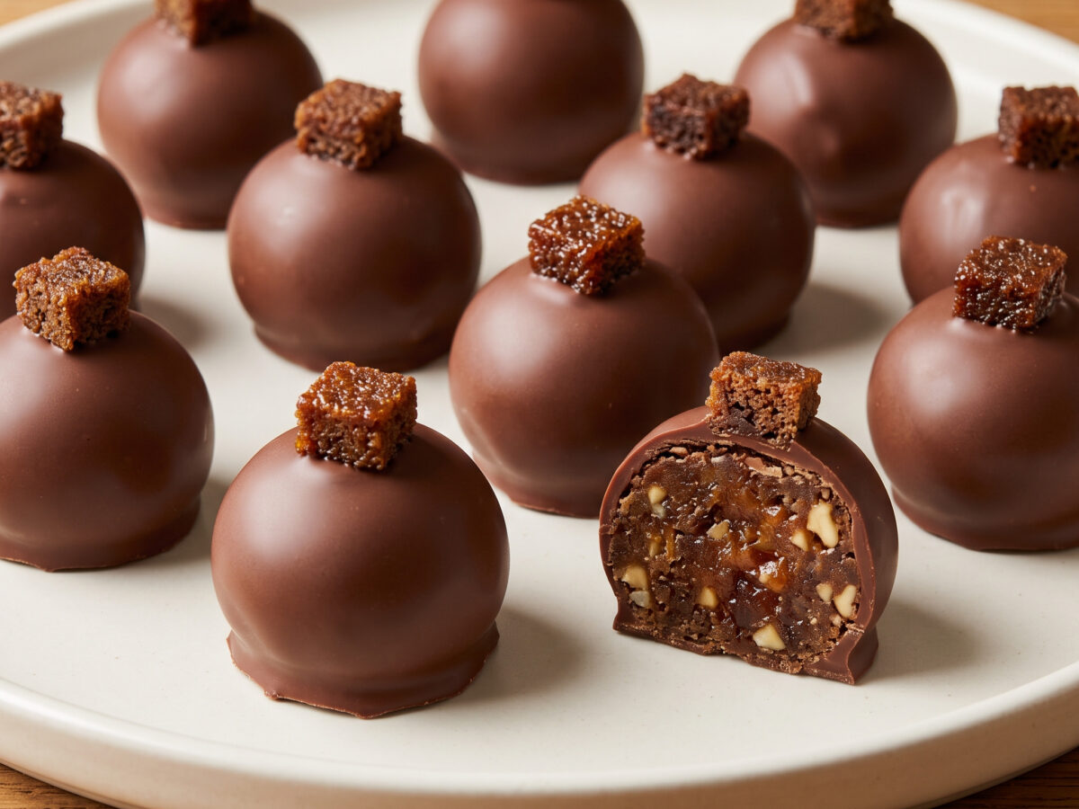 Pralinen mit Pumpernickel und Datteln