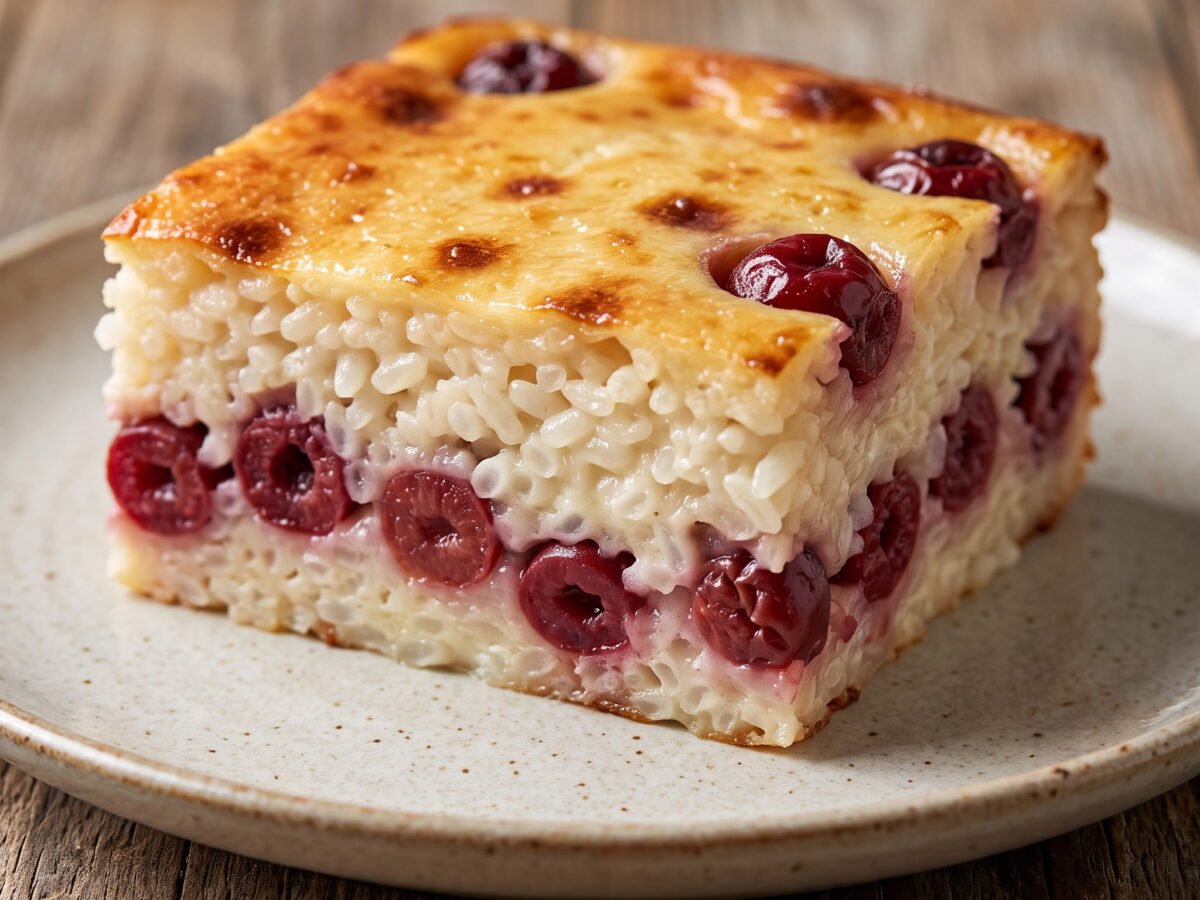 Reisauflauf mit Kirschen