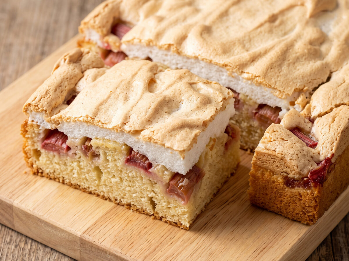 Rhabarberkuchen mit Baiser