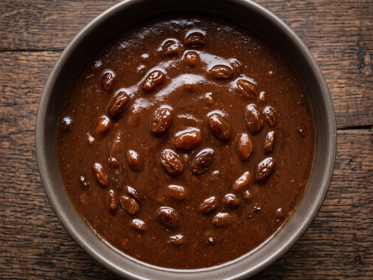 Rheinische Sauerbratensoße mit Rosinen und Printen