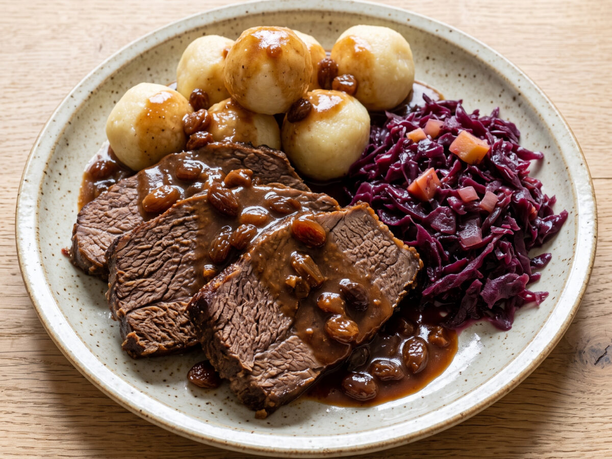Süß-säuerlicher Sonntagsbraten aus dem Rheinland