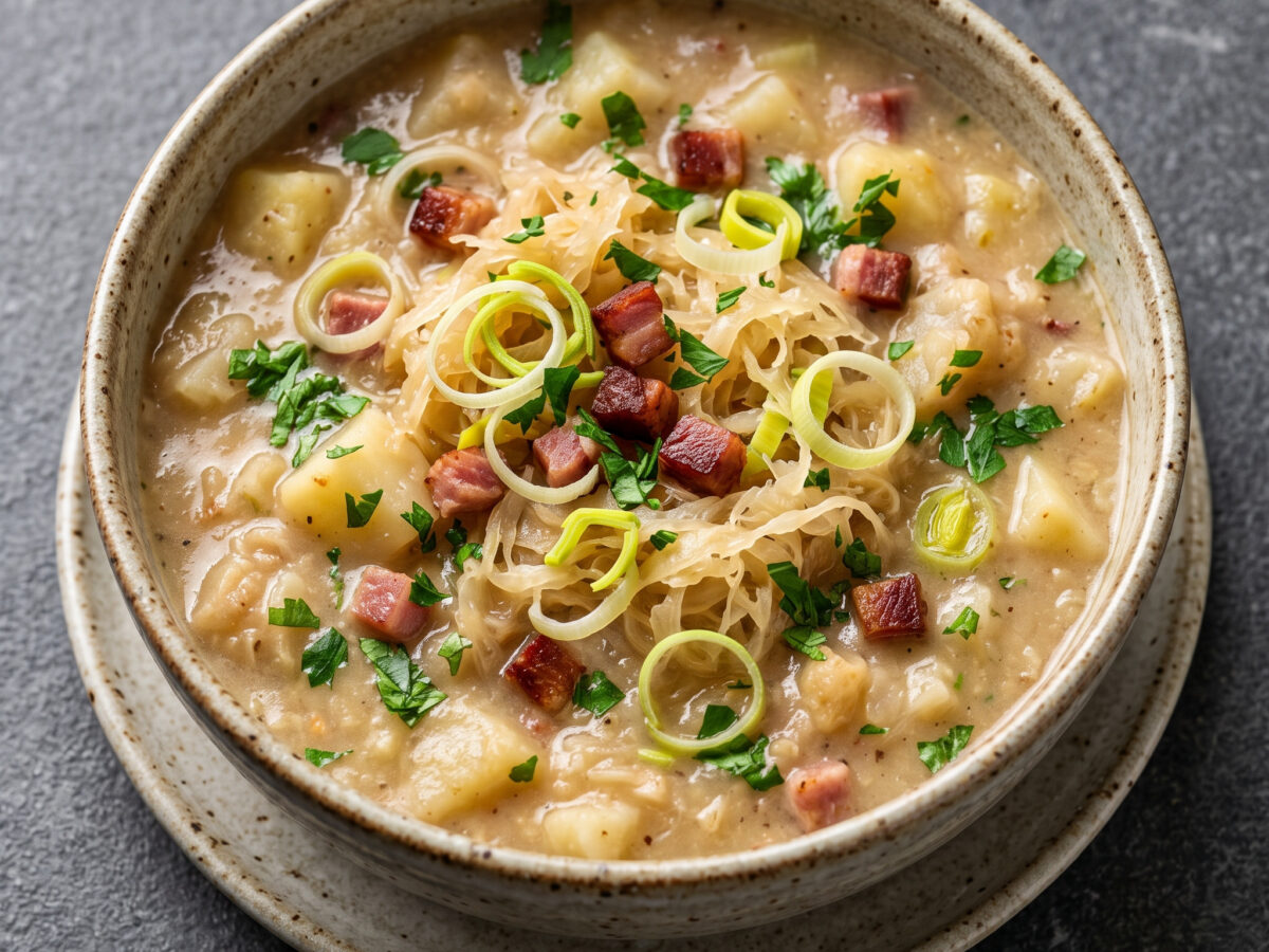 Rhöner Kartoffelsuppe mit Sauerkraut