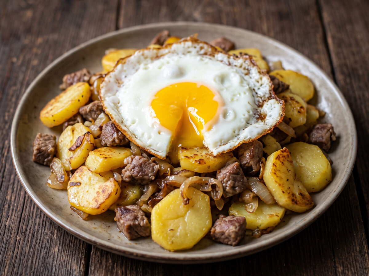 Rindfleischgröstl mit Spiegelei