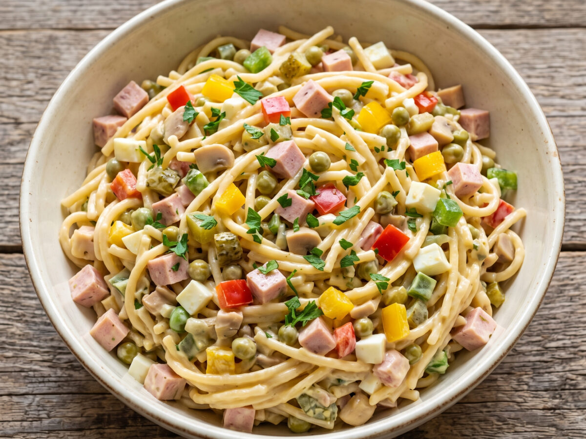 Saarländischer Nudelsalat mit Lyoner