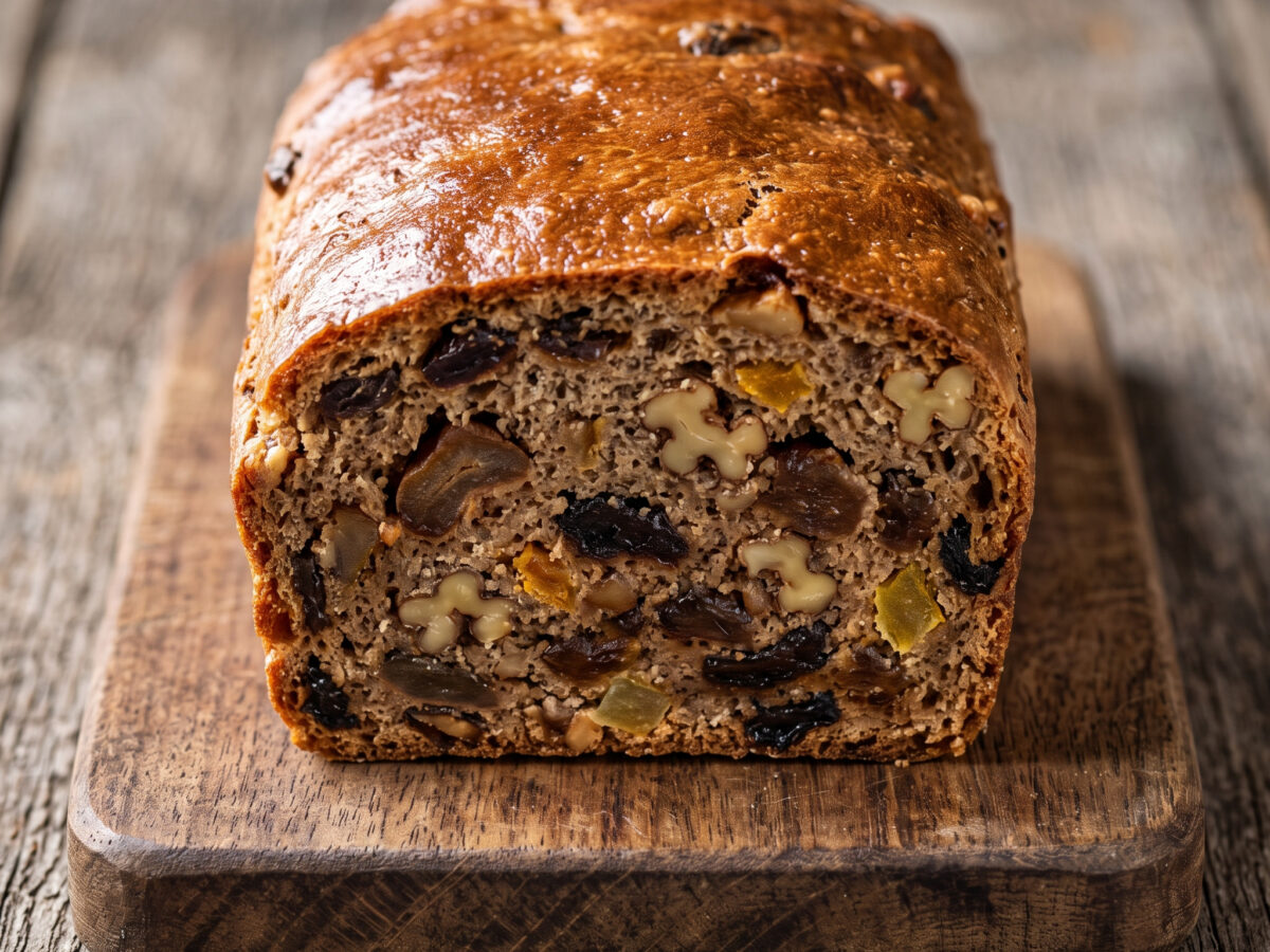 Saarländisches Früchtebrot mit Dörrbirnen und Walnüssen