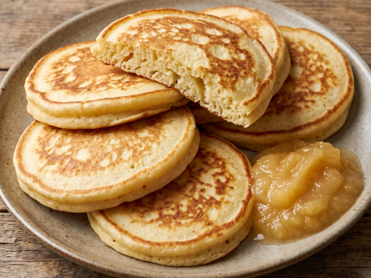 Sächsische Buttermilchplinsen mit Kräuterquark