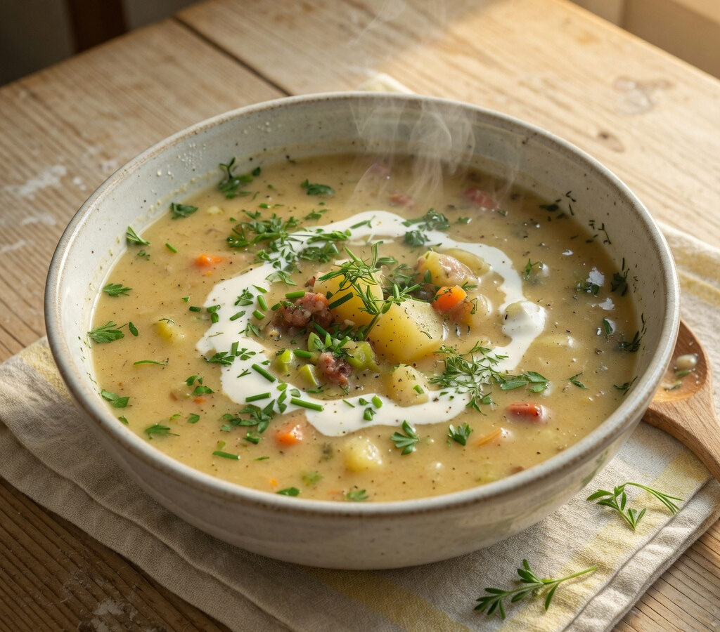 Sächsische Kartoffelsuppe aus Sachsen.