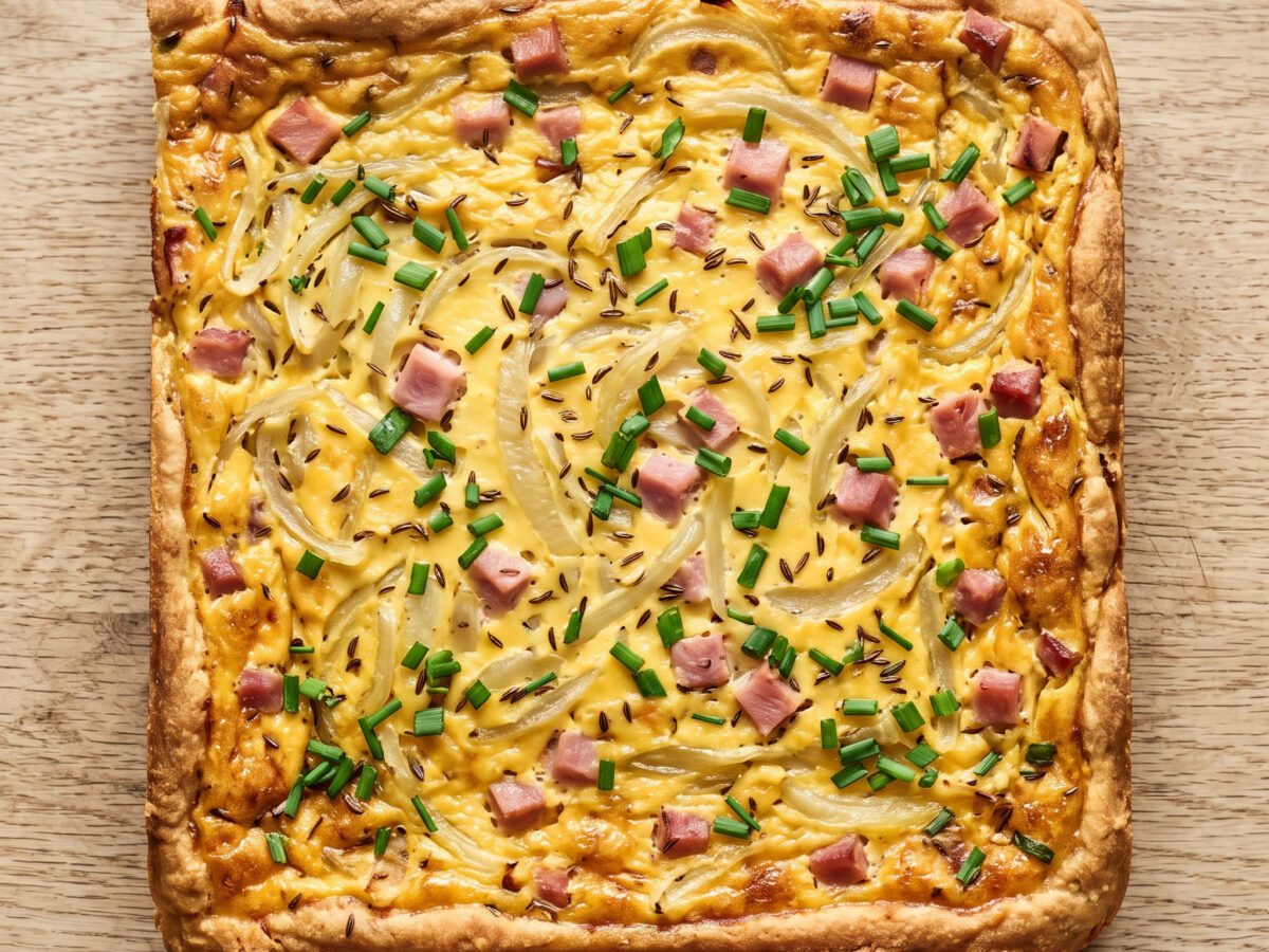 Sächsischer Bollenkuchen mit Kochschinken