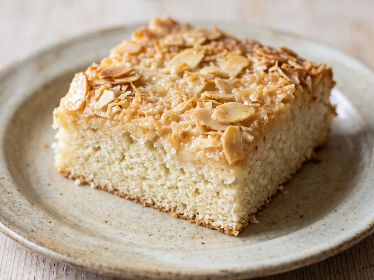 Sächsischer Buttermilchkuchen mit Kokos-Mandel-Decke