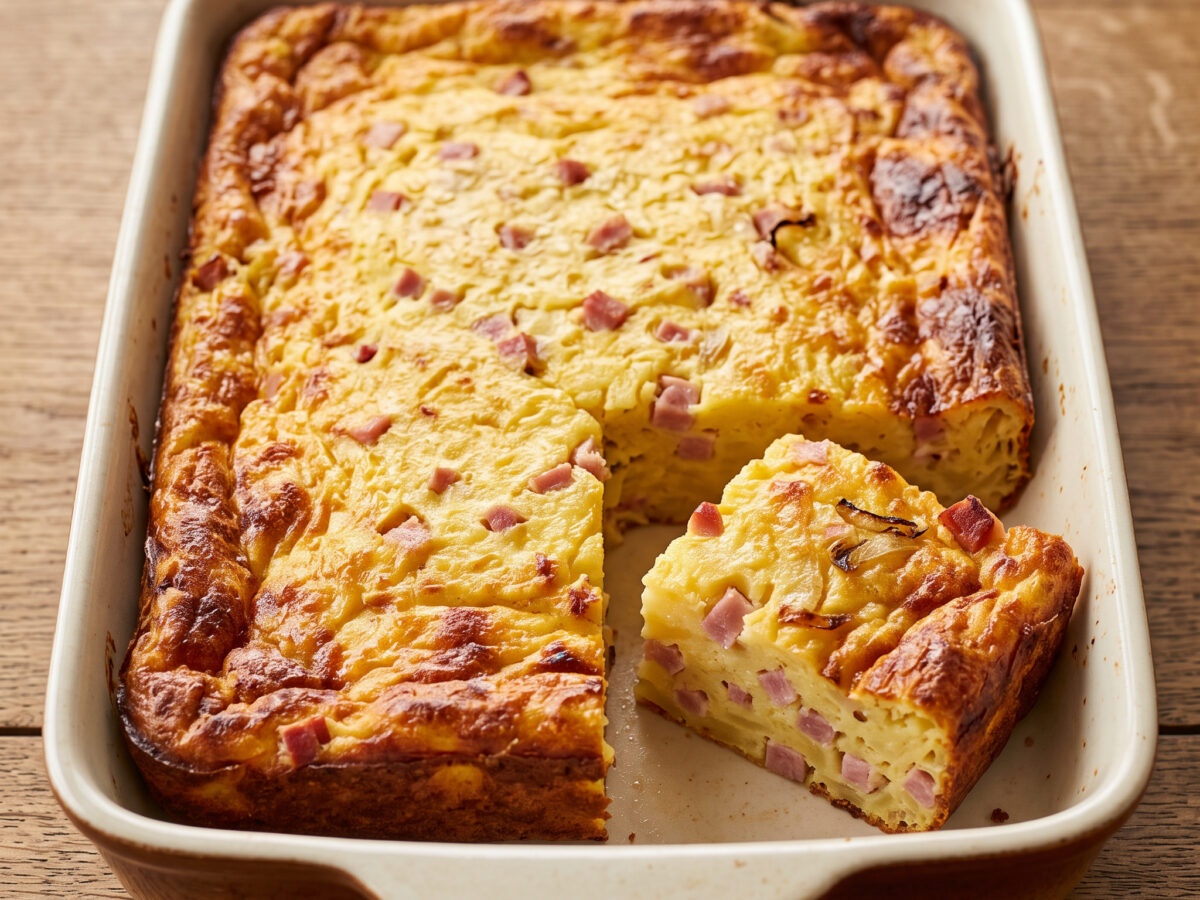 Sächsischer Kartoffelkuchen mit Kochschinken