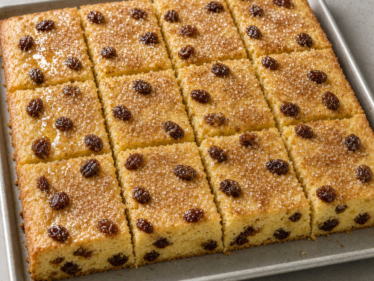 Sächsischer Kartoffelkuchen mit Rosinen und Zimtzucker