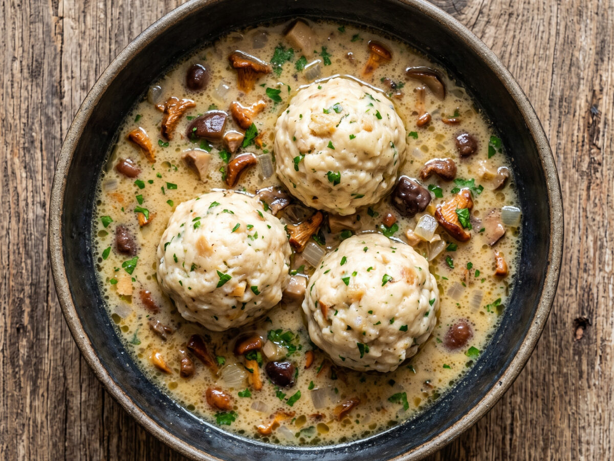 Herzhaftes aus Bayern: Waldpilzbrühe und Knödel