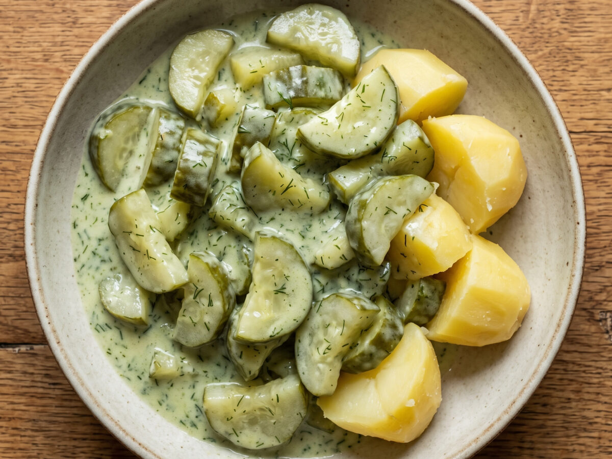 Schmorgurken mit Salzkartoffeln