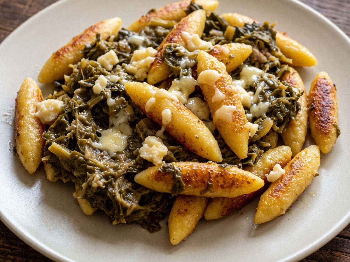 Schupfnudeln mit Altmärker Braunkohl und Harzer Käse