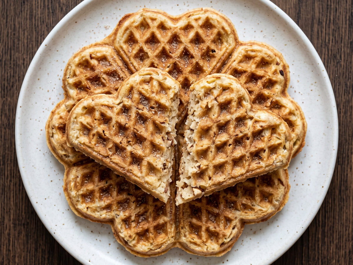 Schwäbische Apfelwaffeln mit Haselnüssen