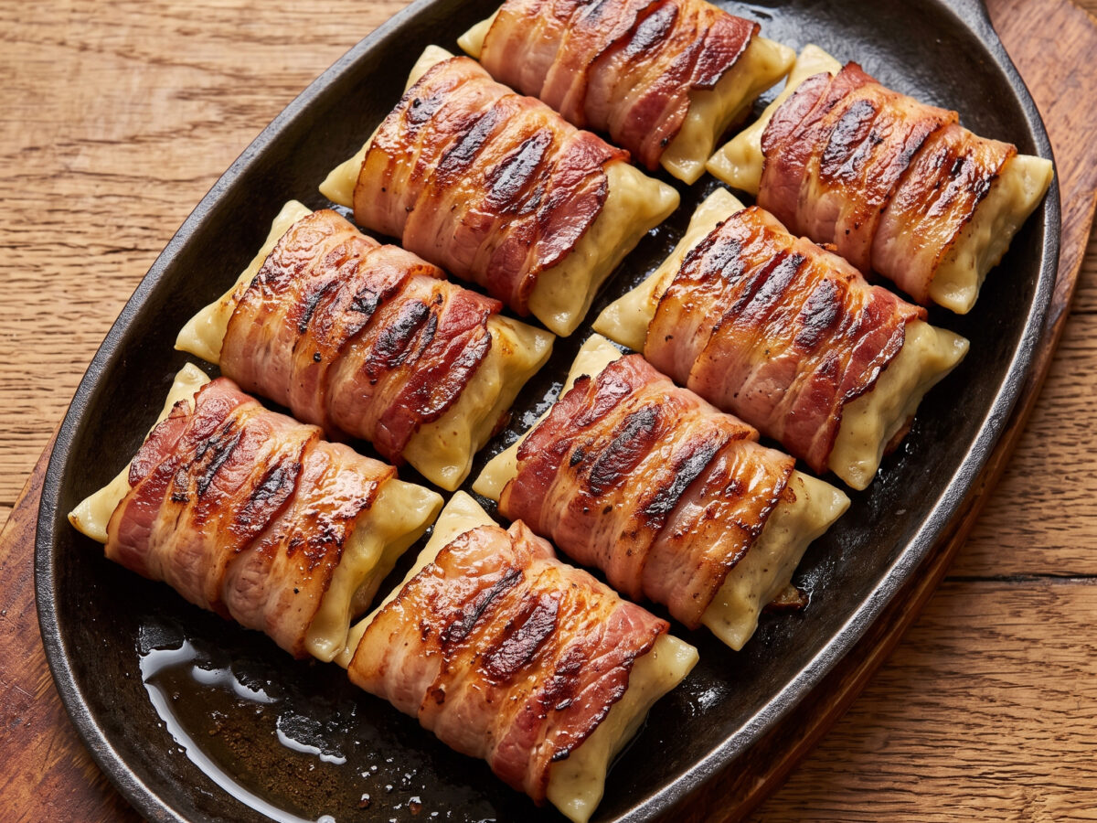 Schwäbische Maultaschen im Speckmantel vom Grill