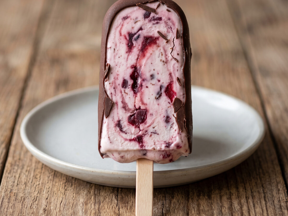 Schwarzwälder Kirsch-Eis am Stiel