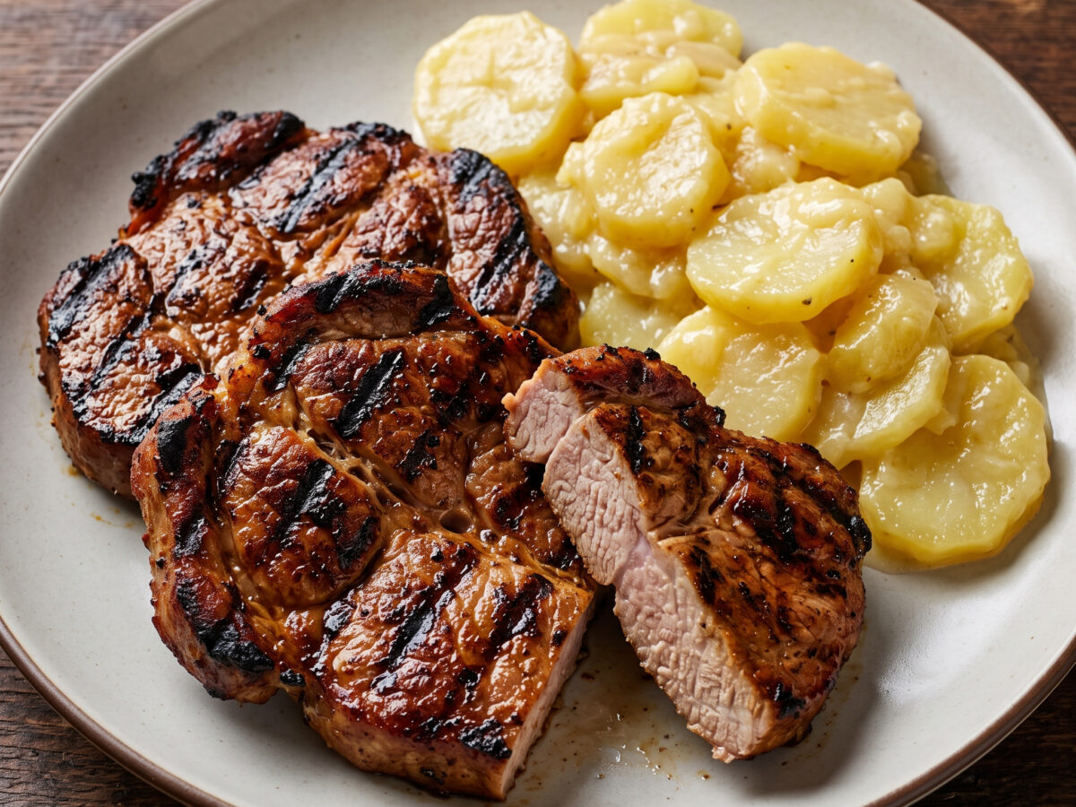 Schweinenackensteaks mit Kartoffelsalat