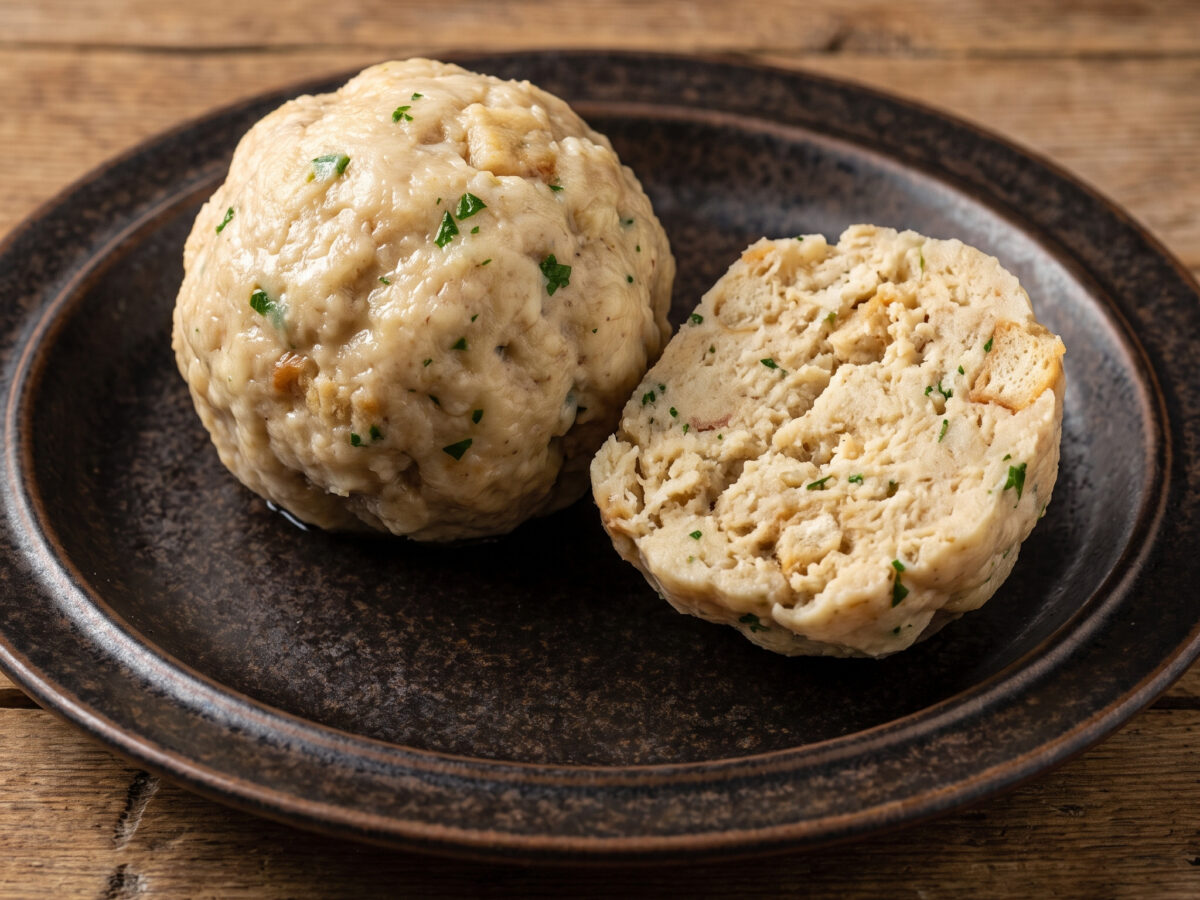 Bayerische Knödelbeilage | Semmelknödel | Lockere Semmelwürfel, saftig, schnittfest und kräftig gewürzt