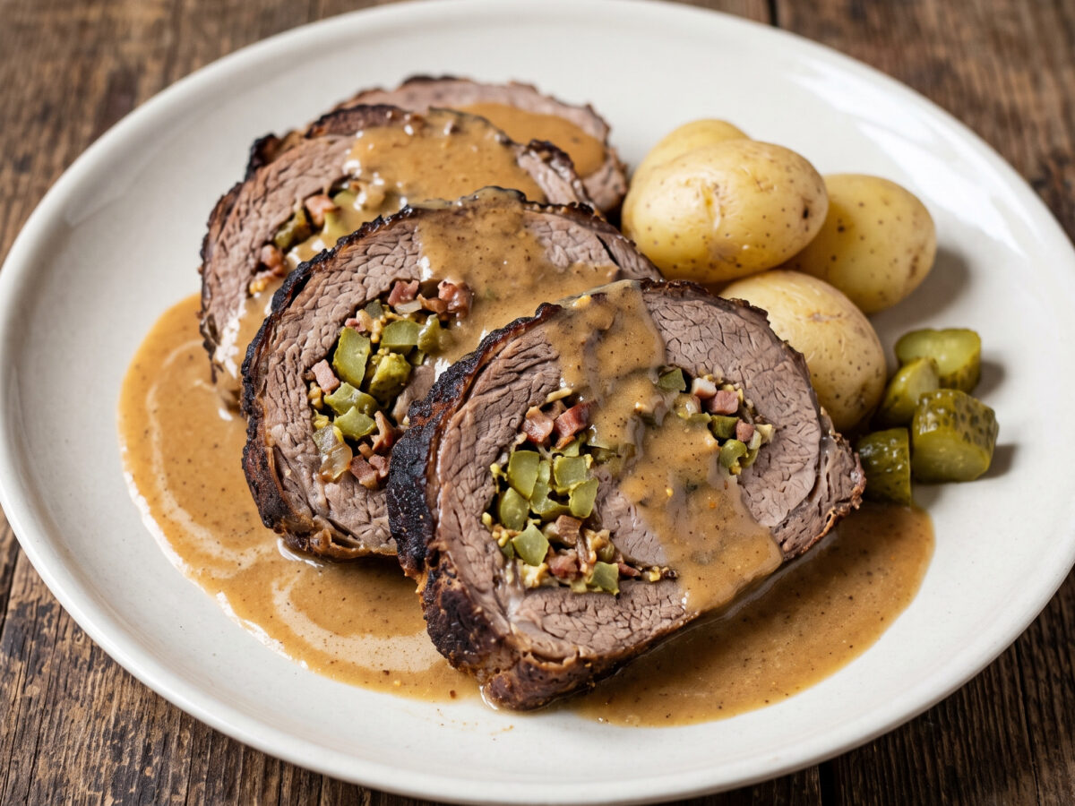 Spreewaldbraten mit Gurkenfüllung