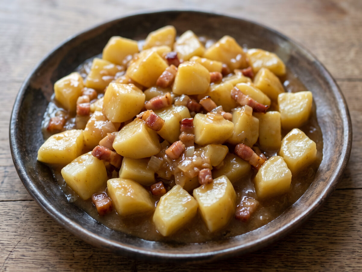 Mecklenburgische Kartoffelbeilage | Suer Tüften | Speckig-säuerlich umhüllt, die festkochenden Stücke bleiben bissfest.