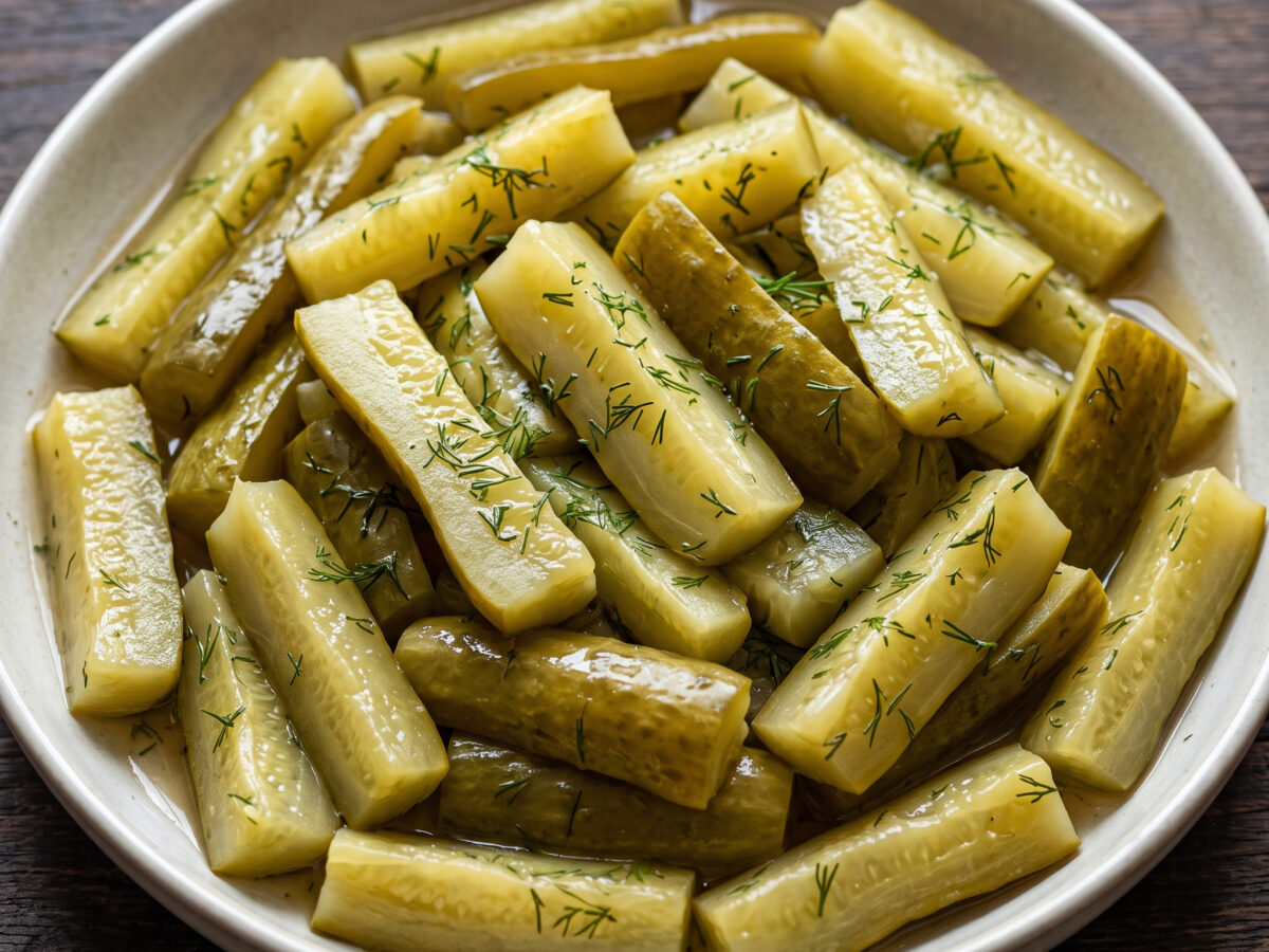 Süß-saure Schmorgurken mit Dill