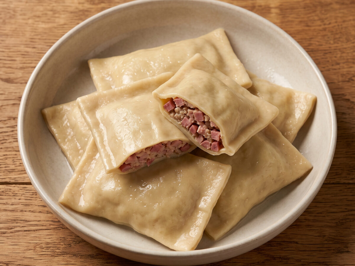 Teigtaschen mit Halberstädter Würstchen