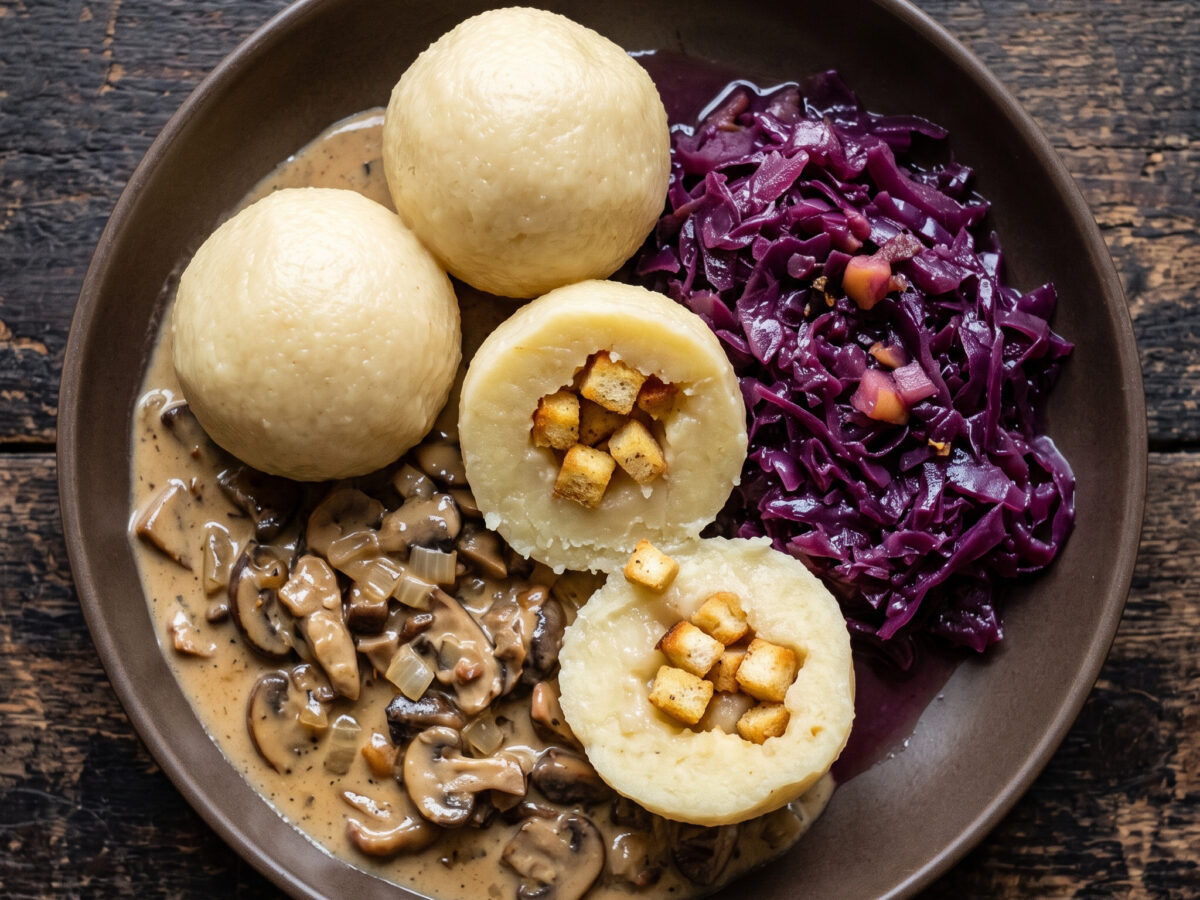Thüringer Klöße als vegetarischer Hauptgang