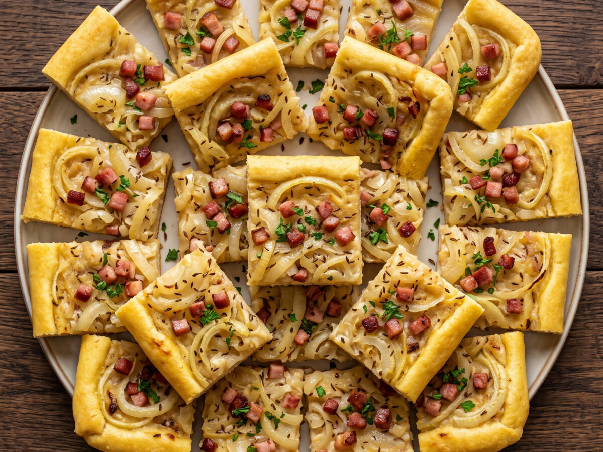Thüringer Zwiebelkuchen mit Speck