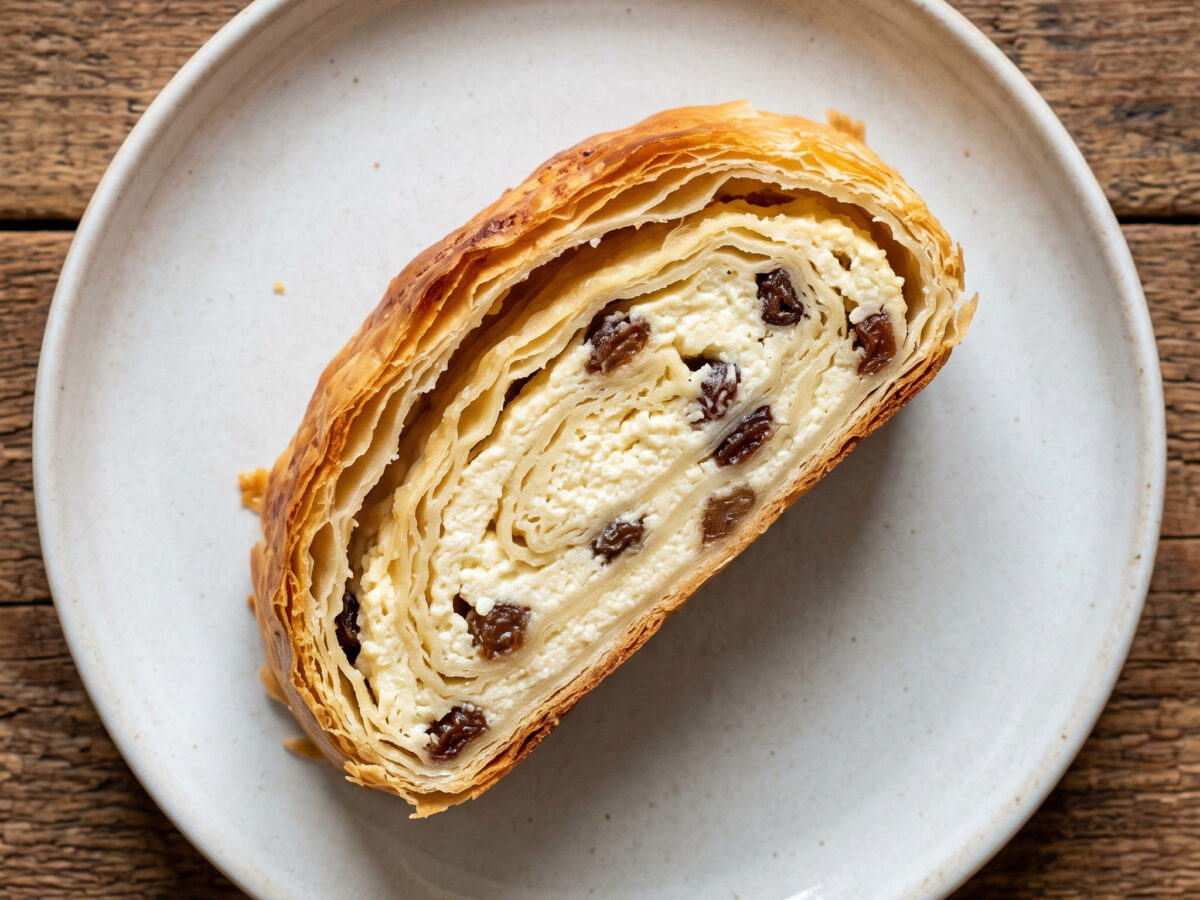 Topfenstrudel mit Quark und Rosinen