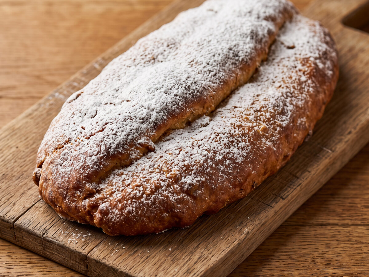 Torgauer Stollen mit Rosinen, Aprikosen und Mandeln