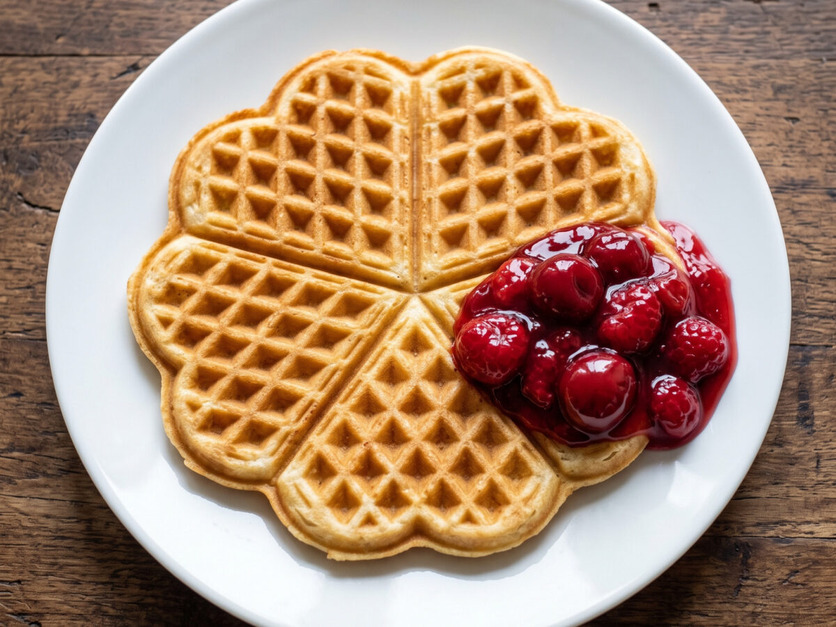 Waffeln mit Roter Grütze