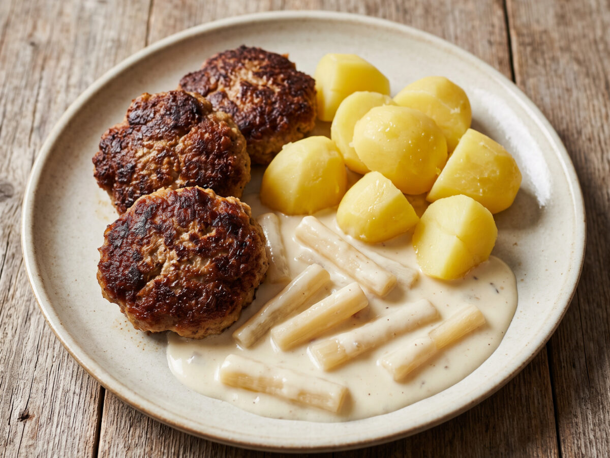 Westfälische Frikadellen mit Schwarzwurzelrahm