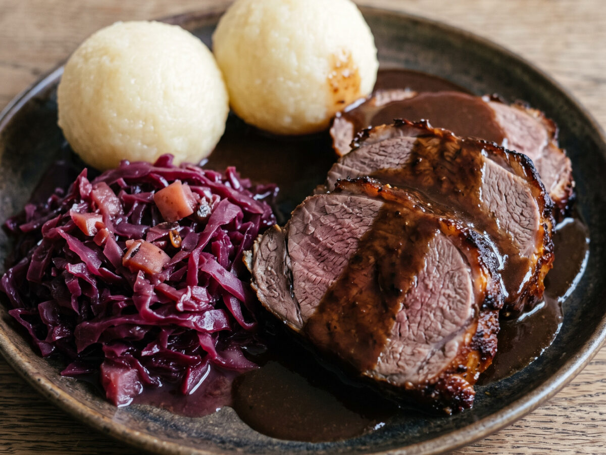 Wildschweinbraten in Schwarzbiersoße