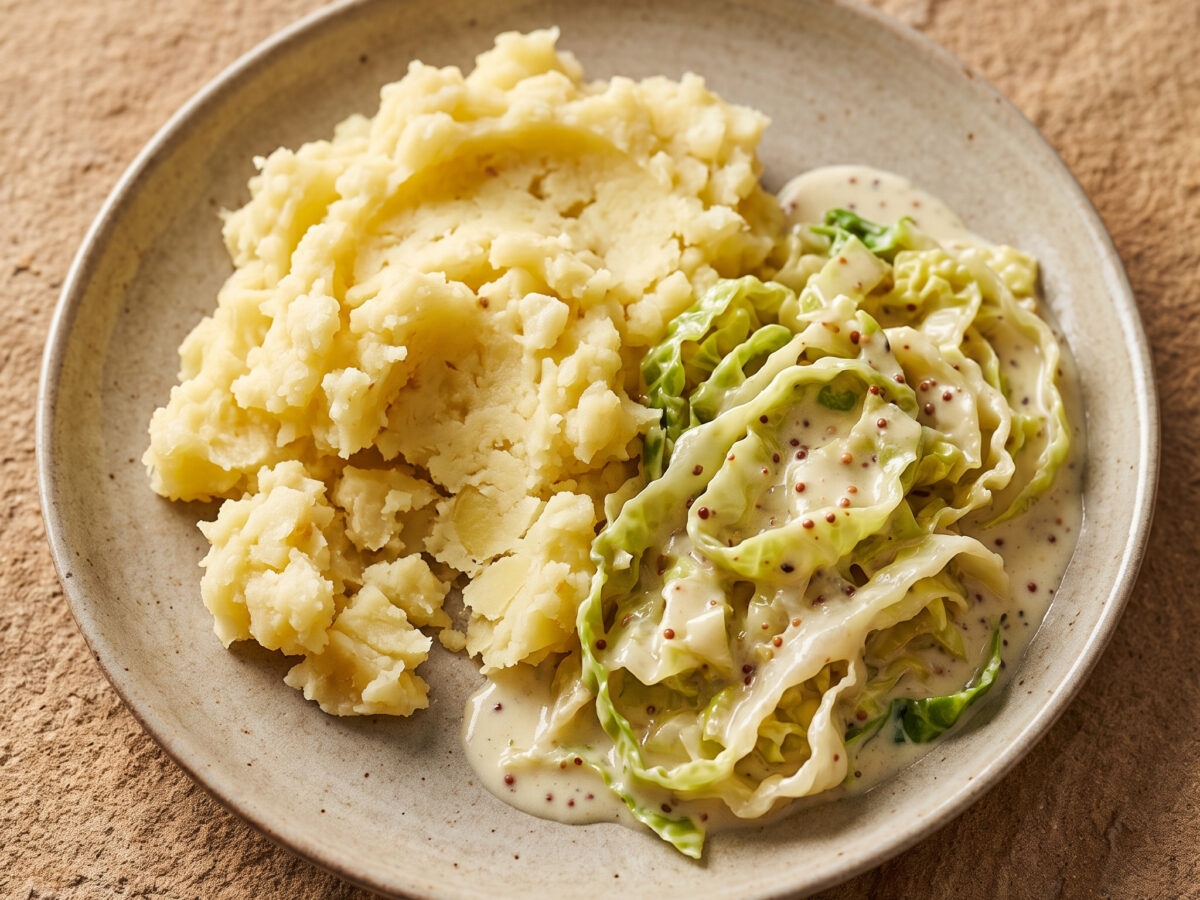 Wirsing, Senfrahm und Kartoffelstampf