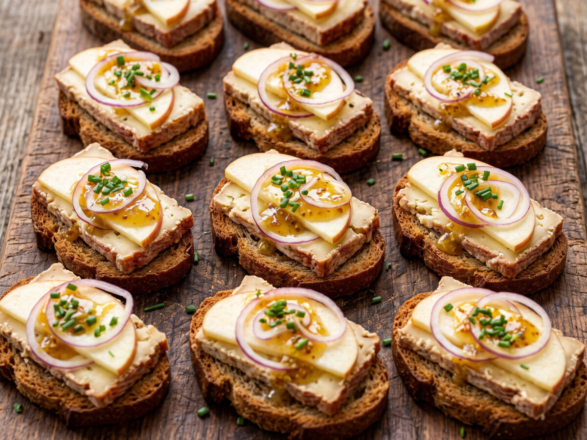 Würchwitzer Milbenkäse-Häppchen mit Apfel-Senf