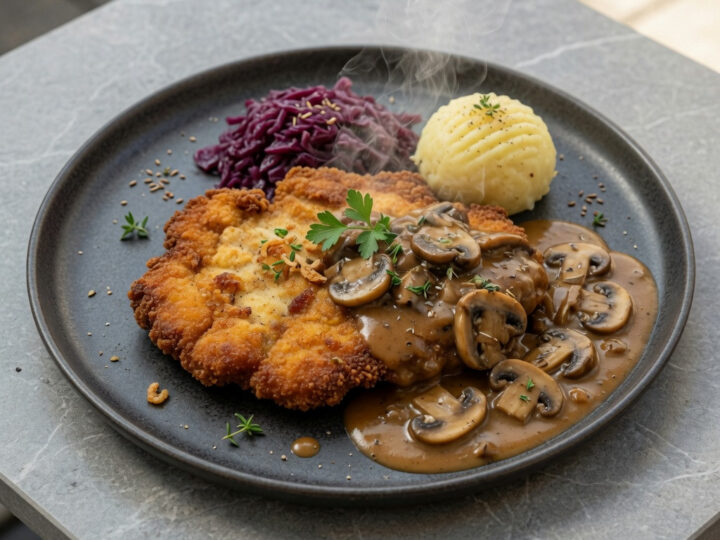 Würziges Jägerschnitzel mit Pilzen