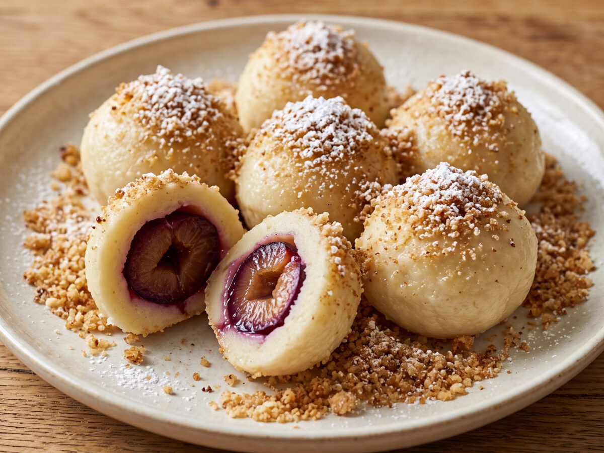 Zwetschgenknödel mit Kartoffelteig